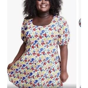 NWT Rixo/target Women’s Linen Blend Dress 20W/22W Floral Beach Cruise Vacation